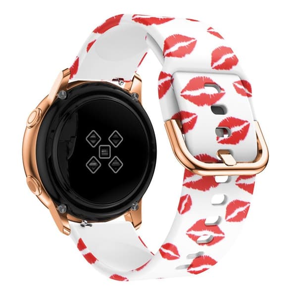 20mm Samsung Galaxy Watch Active -kellonauha silikonista - Punainen Huuli Red