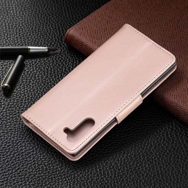 Butterfly läder Samsung Galaxy Note 10 fodral - Rosa Rosa