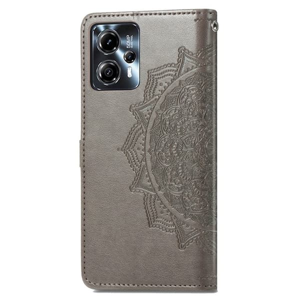 Mandala Motorola Moto G23 / G13 Flip Fodral - Grå Silvergrå