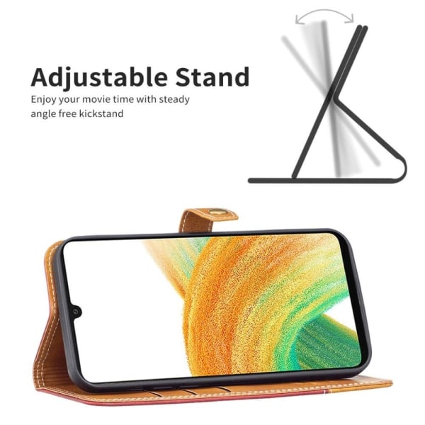 BINFEN kaksivärinen nahkakotelo Samsung Galaxy S22 Plus - Punainen Red