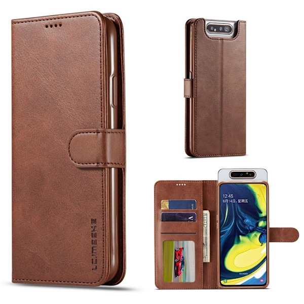 LC.IMEEKE Samsung Galaxy A80 Flip kotelot - Tumman ruskea Brown