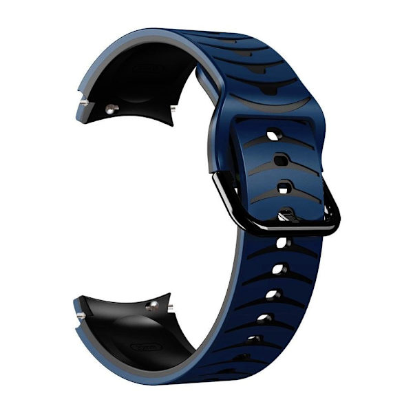 Samsung Galaxy Watch 5 / 5 Pro / 4 buet linje stil silikone urrem - Mørkeblå / Sort Blue