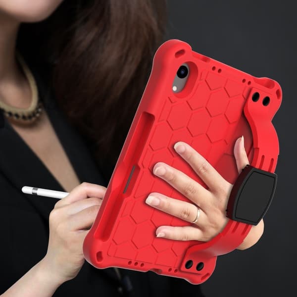 iPad Mini 6 (2021) EVA-deksel med bikakestruktur og stropp - Rød / Svart Red