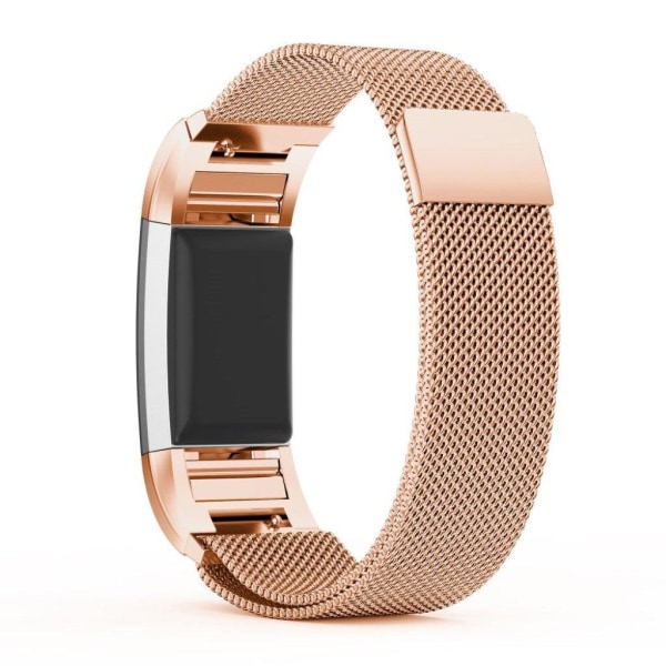Fitbit Charge 2 Exklusivt metall klockband - Storlek L rose guld Rosa