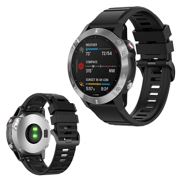 Garmin Fenix 6 hållbar klockarmband - svart Svart