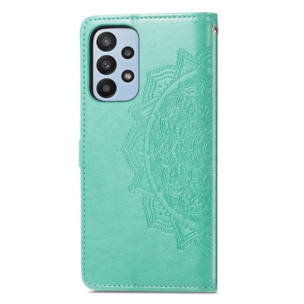 Mandala läder Samsung Galaxy A23 fodral - Grön Grön