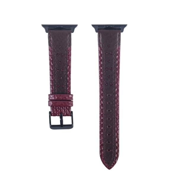 Apple Watch Series 4 40mm erstatnings urrem i lædermateriale - Brun/Rød Multicolor