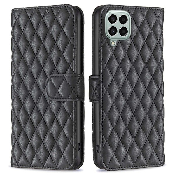 Matt Samsung Galaxy M33 5G fodral med rombmönster - Svart Svart