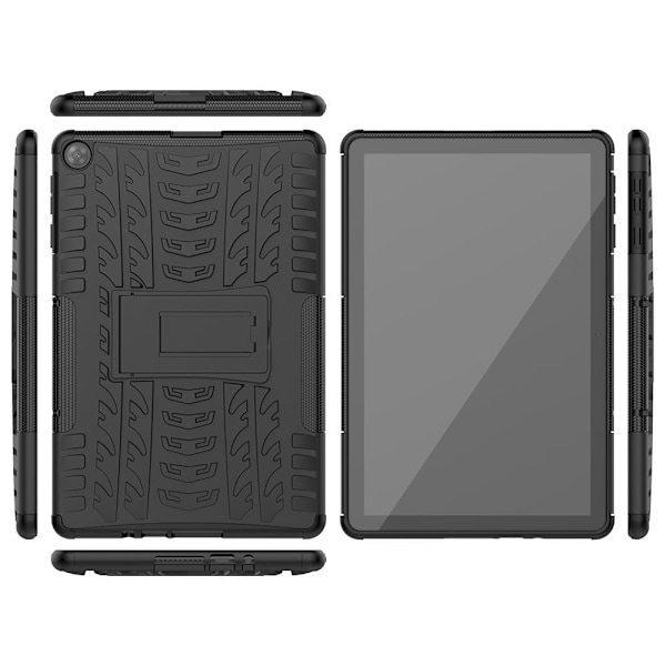 Dækmønstret kickstand-etui til Huawei MatePad T10 / T10S - Sort Black