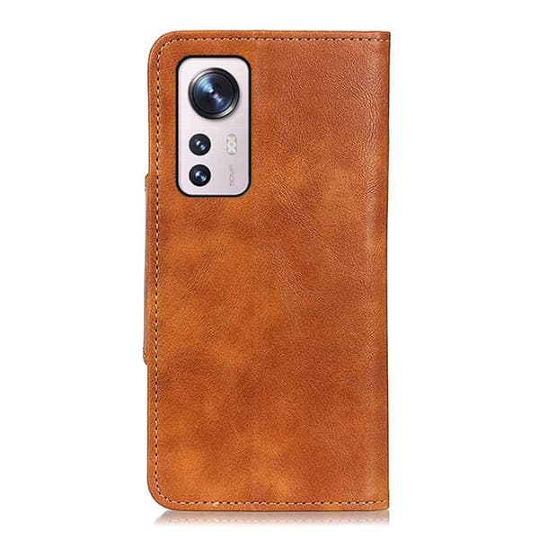 Alpha Xiaomi 12 Lite læder flip etui - Brun Brown
