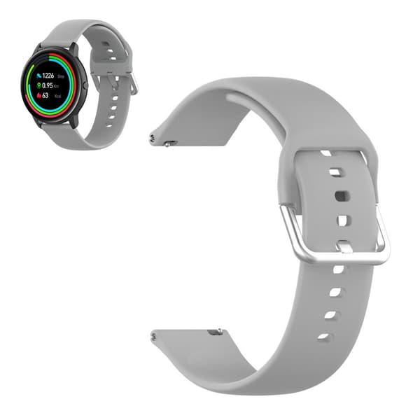 22mm Universal silicone sports watch band - Grey / Size: S Silvergrå