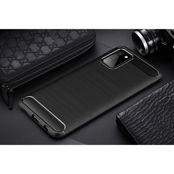 Carbon Flex Samsung Galaxy A02s kotelot - Musta Black