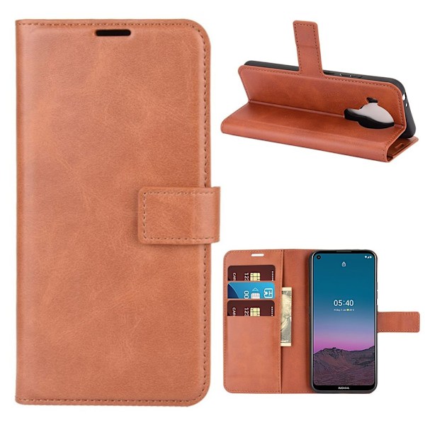 Lompakko Nahkakotelo For Nokia 5.4 - Ruskea Brown