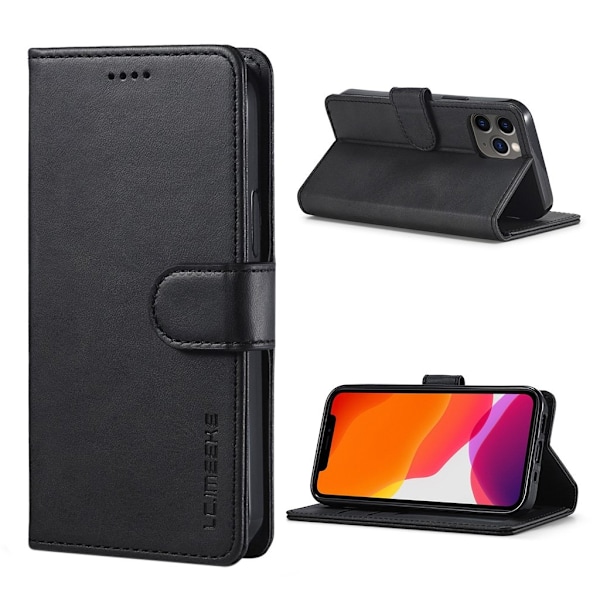 LC.IMEEKE iPhone 12 Pro Max flip case - Musta Black