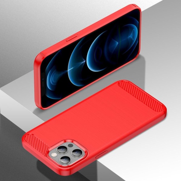 Carbon Flex etui - iPhone 12 Pro Max - Rød Red