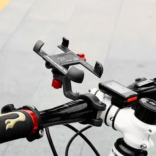 Cykelfäste 360 graders fäste på styret - Silver Silvergrå