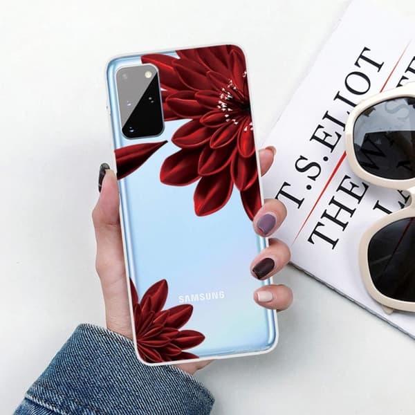 Deco Samsung Galaxy A31 kotelot - Punainen Kukka Red