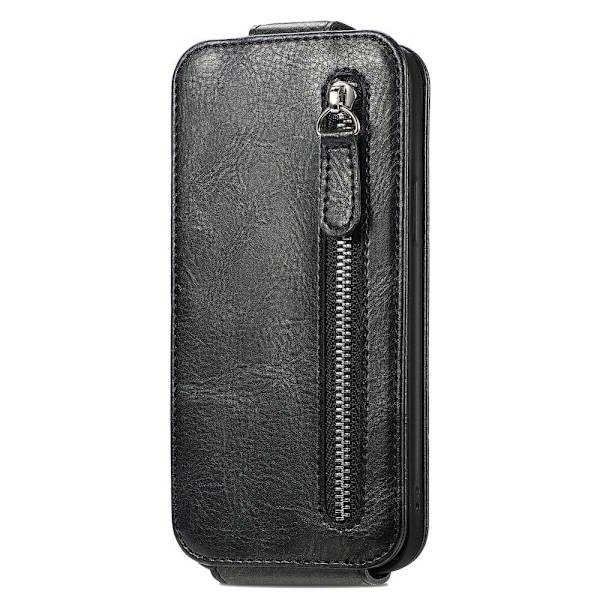 Vertical Flip Phone Suojakotelo With Zipper For Google Pixel 7a - Musta Black