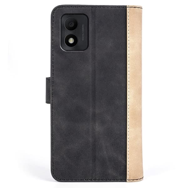 To-farvet Alcatel 1B (2022) læderetui - Sort Black