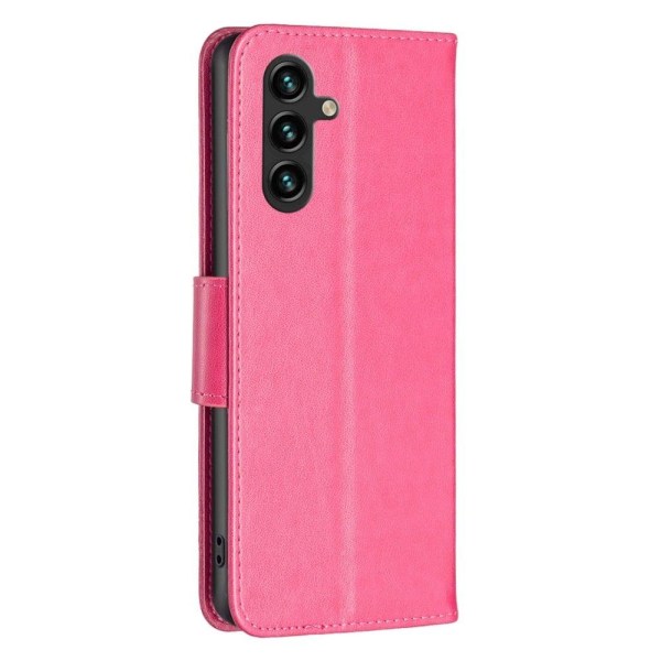 Butterfly läder Samsung Galaxy A14 fodral - Rosa Rosa