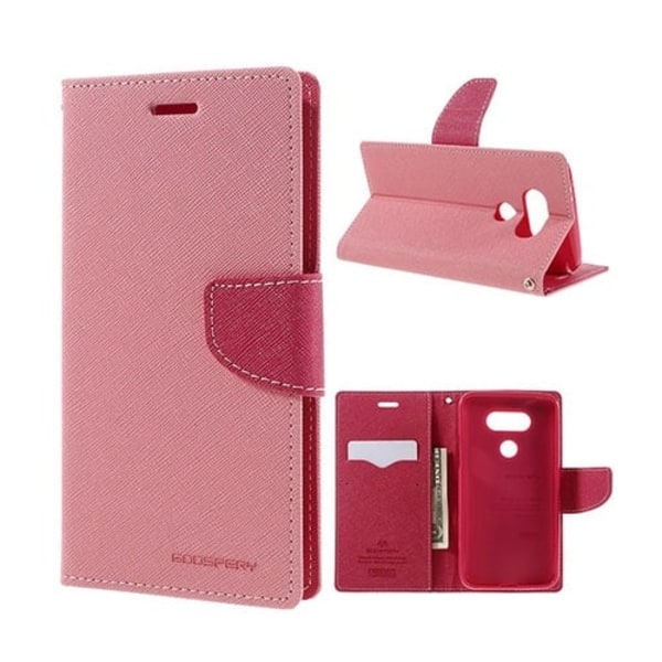 MERCURY GOOSPERY Läderfodral med Kortfack till LG G5 - Rosa Rosa