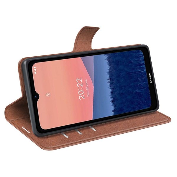 Lompakko Nahkakotelo For Nokia C21 - Vaalean Ruskea Brown