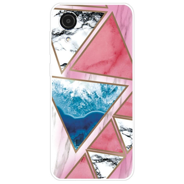 Marble Samsung Galaxy A03 Core Etui - Hvit / Blå / Rose Trekant Multicolor