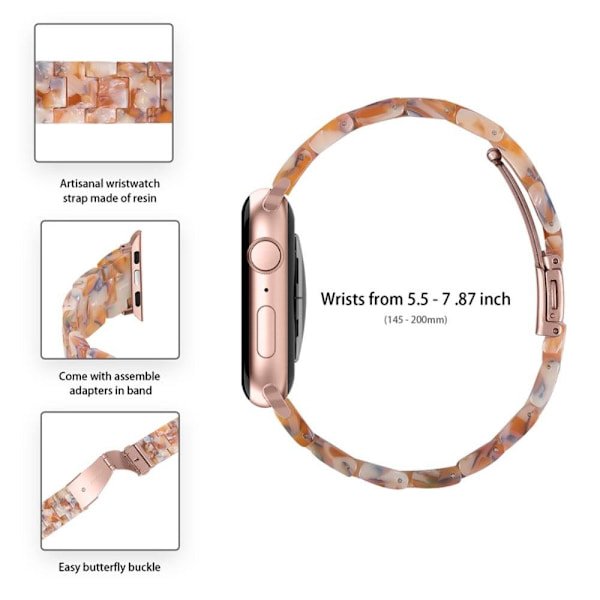 Apple Watch SE 2022 (44mm) klockarmband med 3 pärlor i resin och genomskinligt hölje - Gul Mix Gul