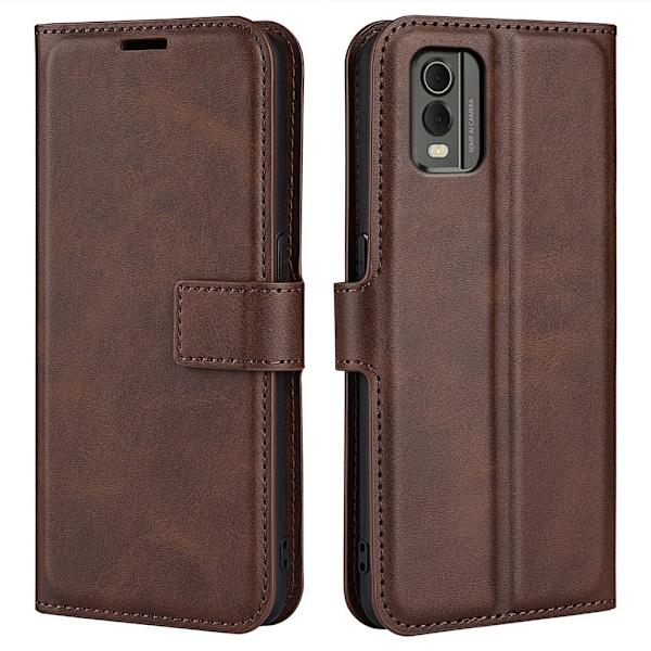 Læderetui med Pung til Nokia C32 - Brun Brown
