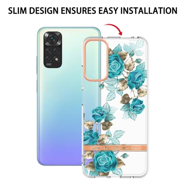 Supertunt och tåligt mjukfodral för Xiaomi Redmi Note 11S / Note 11 - Blå Ros Blå