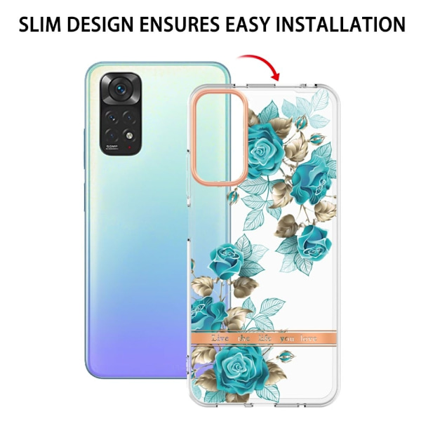 Supertyndt og holdbart softcover til Xiaomi Redmi Note 11S / Note 11 - Blå Rose Blue