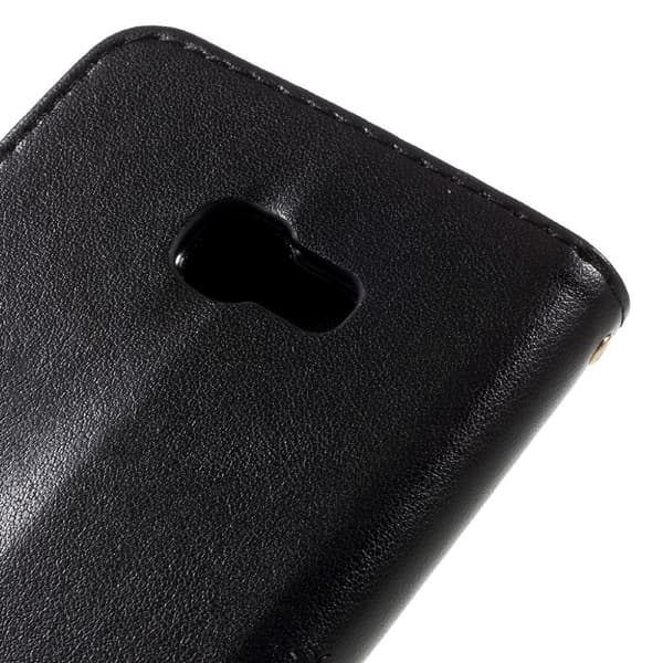 Samsung Galaxy A3 (2017) etui av lær m. inngravert mønster - Svart Black