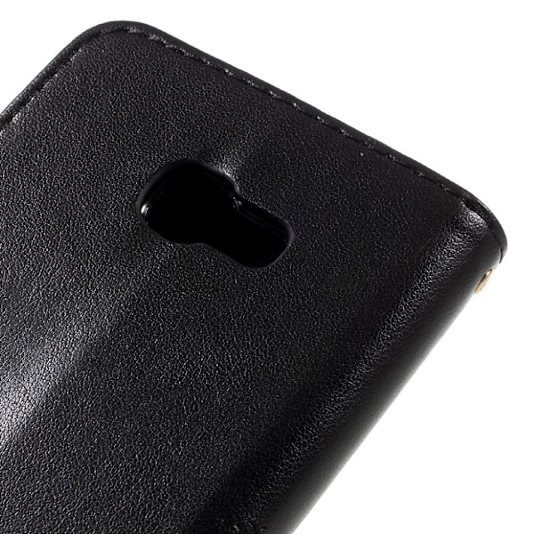 Samsung Galaxy A3 (2017) læder-etui med blomsterprint - Sort Black