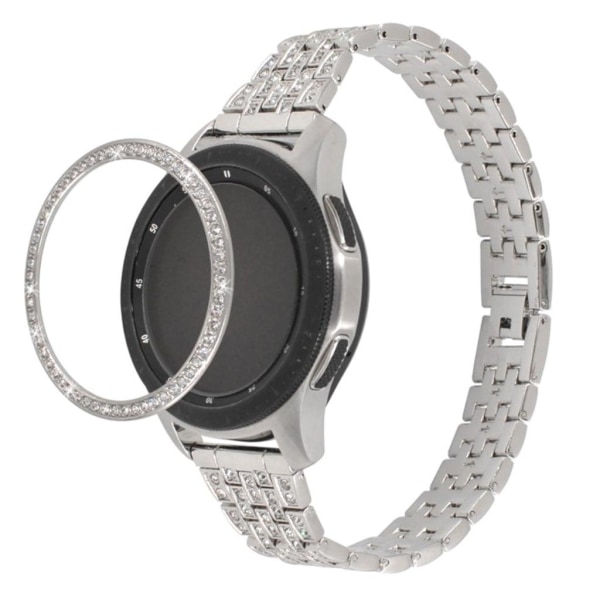 Samsung Galaxy Watch (46mm) diamond décor metal case - Silver Silvergrå