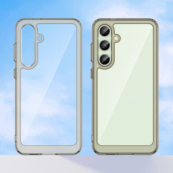 Samsung Galaxy S24 FE älykäs akryylikansi - Läpinäkyvä Harmaa Silver grey