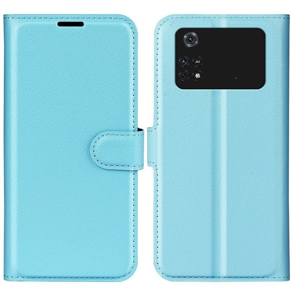 Klassisk Xiaomi Poco M4 Pro flip etui - Blå Blue