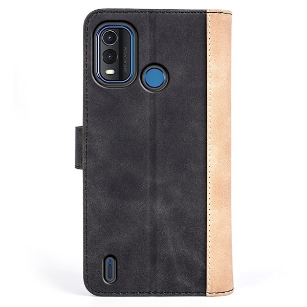 To Farvet Læder Flip Case til Nokia G11 Plus - Sort Black