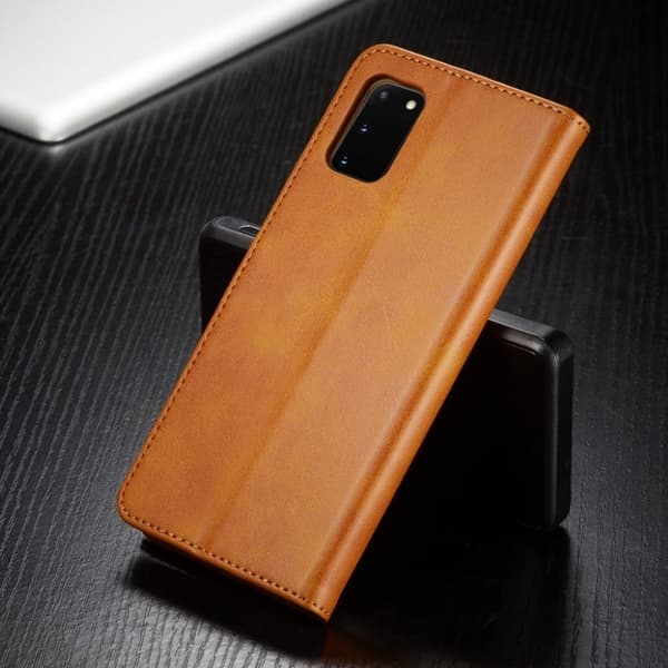 LC.IMEEKE Samsung Galaxy S10 Lite Flip kotelot - Ruskea Brown
