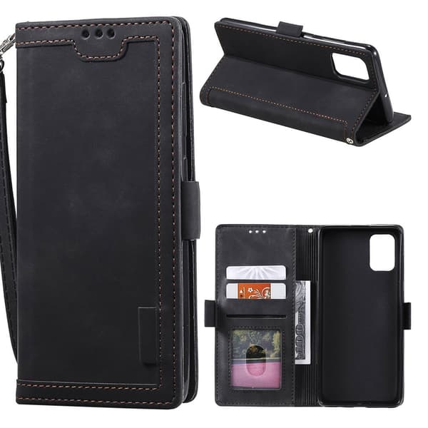 Surburbian Samsung Galaxy Note 20 flip-etui i lær - Svart Black