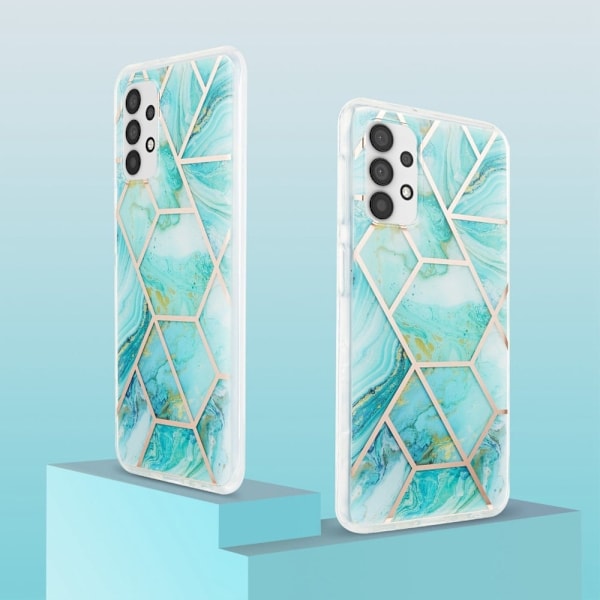 Marmordesign Samsung Galaxy A13 4G deksel - Blå Blue