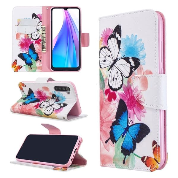 Wonderland Xiaomi Redmi Note 8T etui – Livlige Sommerfugle Multicolor