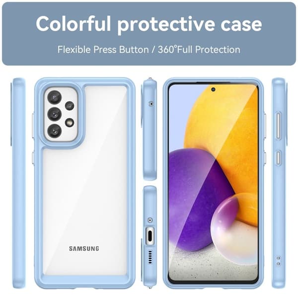 Samsung Galaxy A73 smart akryl cover - Blå Blue