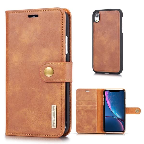 DG.Ming iPhone Xr 2-in-1 Lommebok Etui - Brun Brown