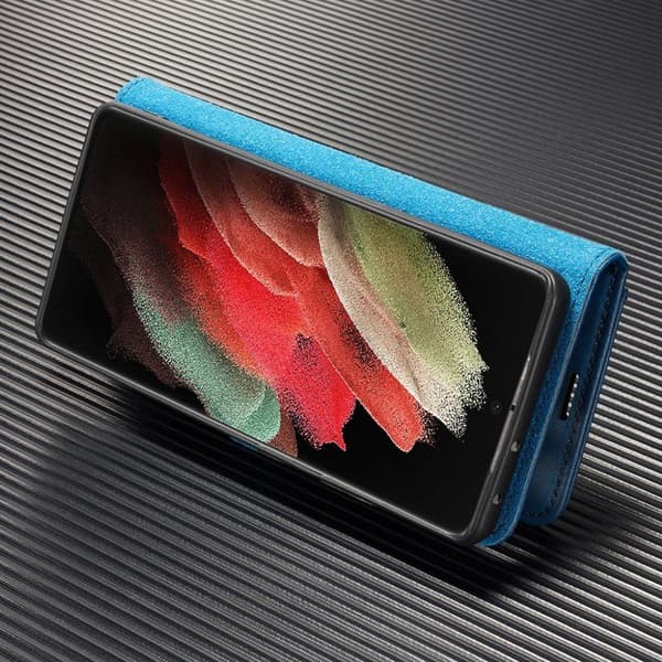 DG.Ming Samsung Galaxy S21 Ultra 2-in-1 Lommebok Etui - Blå Blue