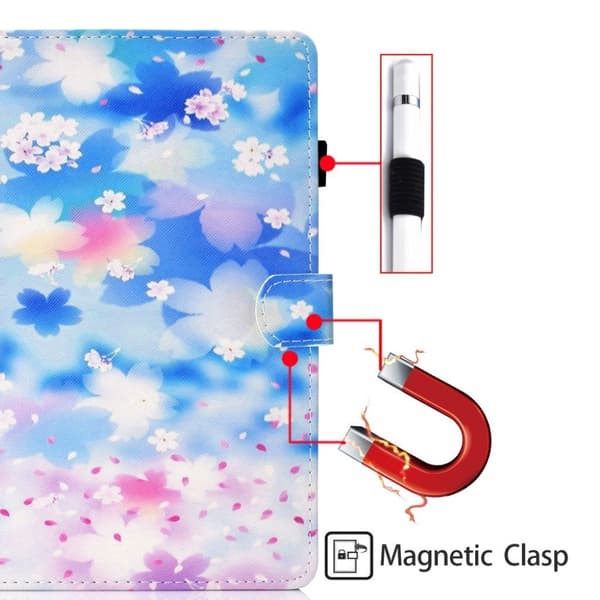 Samsung Galaxy Tab A7 10.4 (2020) Cool Mønster Lær Flippetui - Kronblader Multicolor