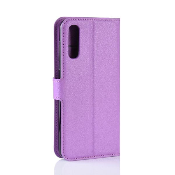 Sasmung Galaxy A50 litchi læderetui - Lilla Purple