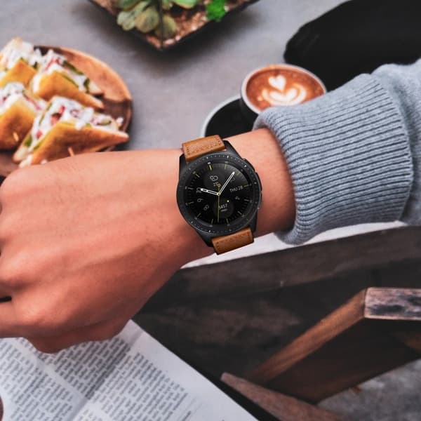 Samsung Gear S3 / S3 Frontier knife edge ægte læder Urrem - Brun Brown
