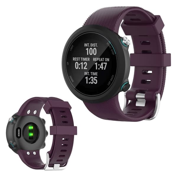 Garmin Swim 2 / Forerunner 45 / 45S hållbar silikon klockarmband - mörklila Lila