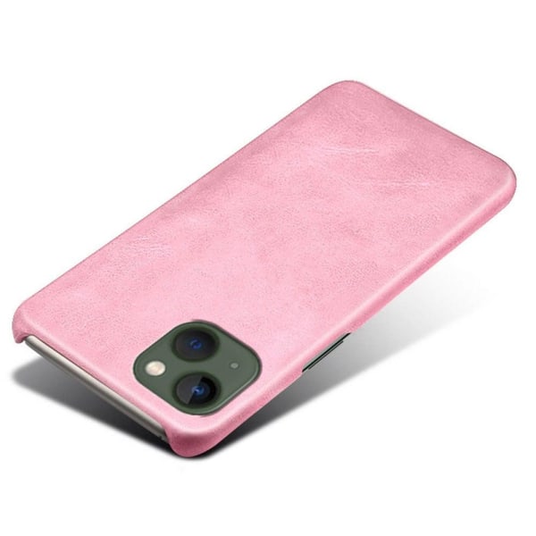 iPhone 14 Plus 6,7 tommer Drop Resistant Textured Vegansk Læder Pink