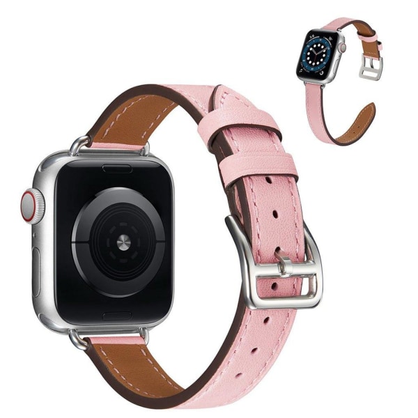 Apple Watch 40 mm klockarmband i enkelt läder - Rosa Rosa